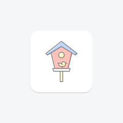 Birdhouse In Garden, vector, pixel perfect, illustrator file