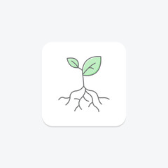 Rooted Sapling, vector, pixel perfect, illustrator file