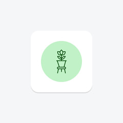 Fototapeta premium Flower Pot On Stand, vector, pixel perfect, illustrator file