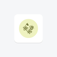 Bees On Flowers, vector, pixel perfect, illustrator file