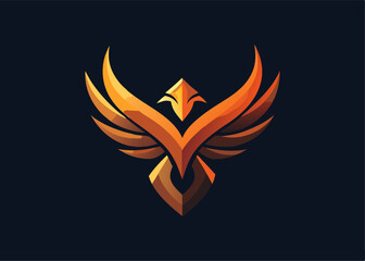 Phoenix Logo: A stylized, majestic phoenix, rendered in gleaming gold and orange hues against a dark backdrop, symbolizing rebirth and resilience.