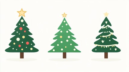 Fototapeta premium Christmas Trees Illustration