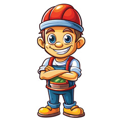 Fototapeta premium Cartoon Construction Worker (2)