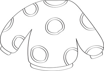 Lined Sweater Polka Dot Pattern Illustration