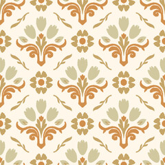 Ikat seamless pattern, Indian motif background, Islamic ethnic, floral embroidery for fabric, print,