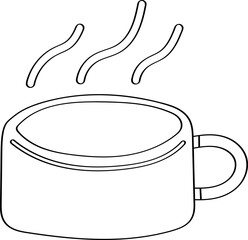 Lined Hot Coffee Hand Drawn Illustration