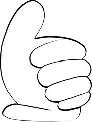 Lined Finger Thumb Up Praise Someone Gesture Illustration