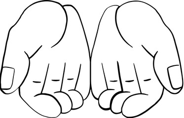 Lined Finger Praying Gesture Illustration