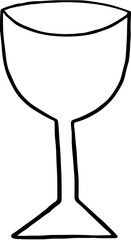 Lined Wine Glass Hand Drawn