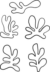 Obraz premium Lined Abstract Seamless Leaves Foliage Hand Drawn