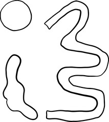 Lined Abstract Seamless Leaves Foliage Hand Drawn