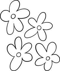 Lined Flower Hand Drawn Doodle Blossom