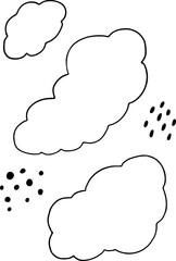 Lined Abstract Cloud Shape Art Hand Drawn