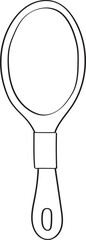 Lined Handle Make up Mirror Self Care Element Hand Drawn
