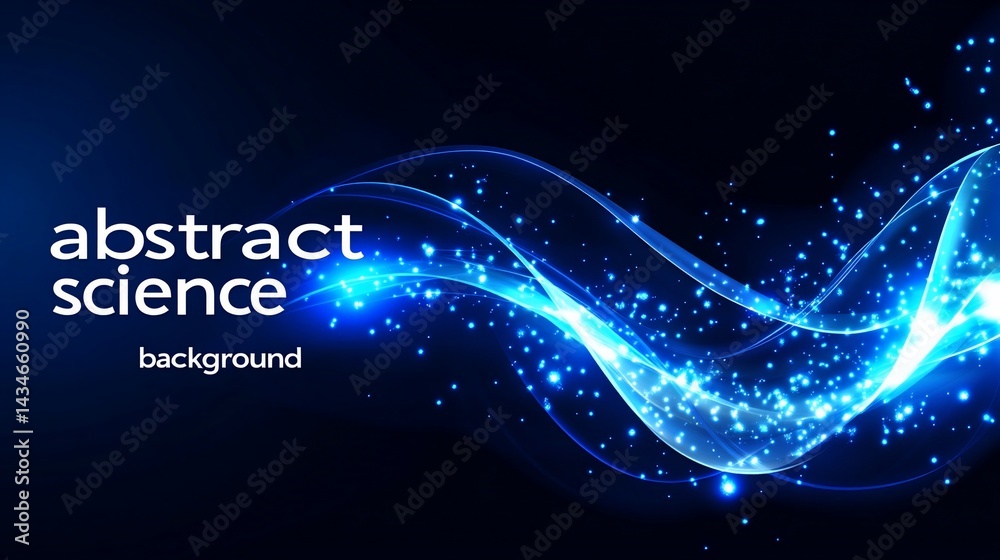 Canvas Prints abstract glowing blue wave science background
