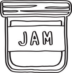 Lined Glass of Jam Hand Drawn