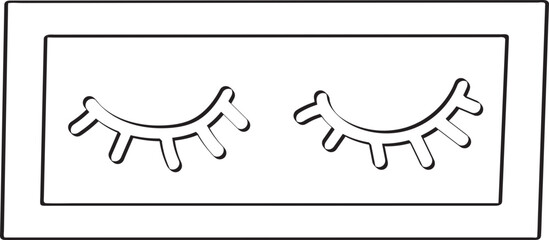 Lined Sleep Mask Hand Drawn Illustration