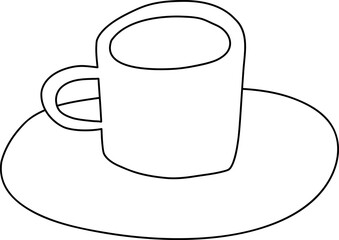Lined Glass of Coffee Hand Drawn Illustration