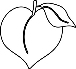 Lined Peach Organic Fruit Illustration