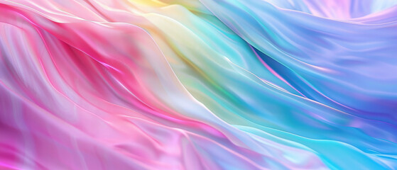 Obraz premium Radiant Rainbow Colors Flowing in Harmonious Liquid Dance Creating Abstract Swirl Pattern
