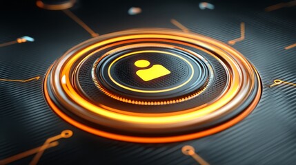 Obraz premium Heart button, clickable icon for expressing love, affection, and romance in web design