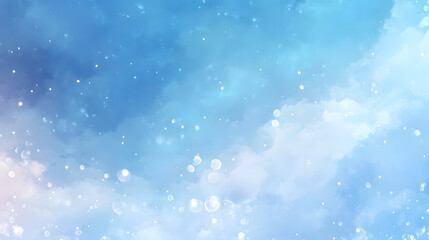 Fototapeta premium Dreamy Azure Canvas: An ethereal sky of swirling azure and soft clouds, evokes a sense of serenity. It showcases the interplay of light, with delicate particles that create a dreamlike sensation.