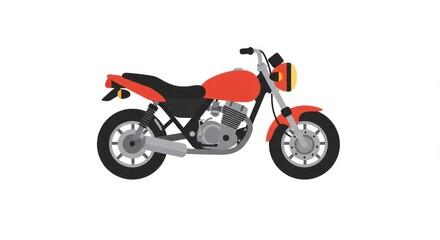 Fototapeta premium Motorbike Pixel Art Illustration On White Background