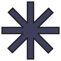 Abstract Asterisk Geometric Brutalist Shape