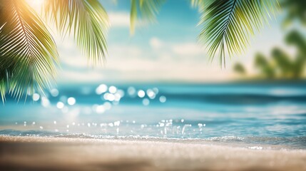 Obraz premium Tropical calm summer background with copy space
