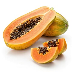 papaya isolated on white