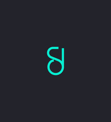 Modern Teal Minimalist SD Logo Design, Abstract Branding Identity