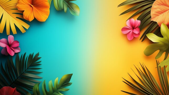 Tropical calm summer background with copy space