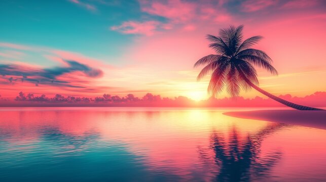 Tropical calm summer background with copy space