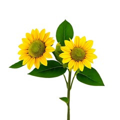 Obraz premium Sunflower Cutout on White