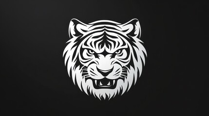 Fototapeta premium Tiger Head Graphic on Dark Background (2)