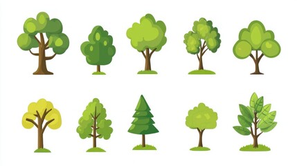 Cartoon Tree Icons Collection