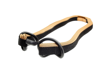 Durable Black and Tan Strap with Loops for Secure Attachment and Versatile Use on transparent background
