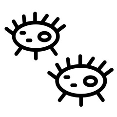 Bacteria Cell Micro Line Icon