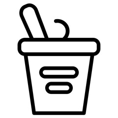 Yogurt Dairy Flavor Line Icon