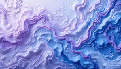 Fototapeta premium Captivating image of smooth, flowing, undulating lines in a blend of light purple and blue shades.