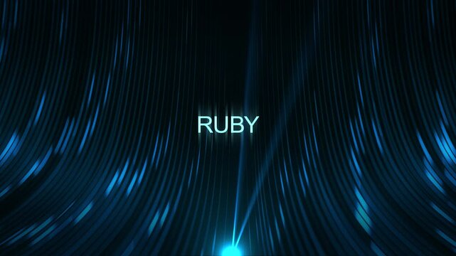 Cinematic Data Cable Text Technology Concept - Ruby