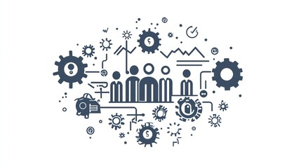 Fototapeta premium Teamwork Business Diagram