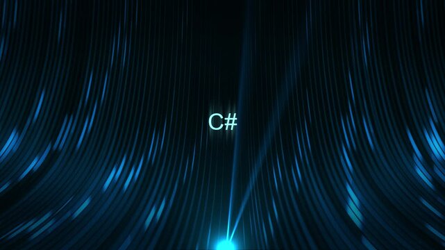 Cinematic Data Cable Text Technology Concept - C#