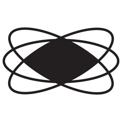 Atomic outline Geometric Brutalist Shape