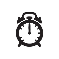 Vintage Alarm Clock Icon in Classic Minimal Design

