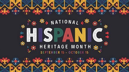 National Hispanic Heritage Month Poster Banner Flat Illustration