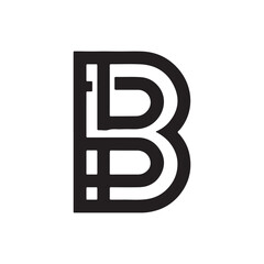 Creative Letter B Monogram Logo - Minimalist Black Line Art Design