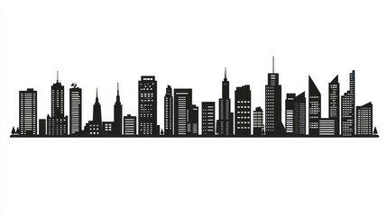 Obraz premium Cityscape skyline silhouette, urban panorama, background, design