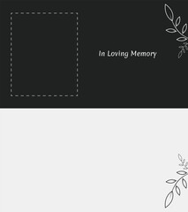 vector floral background for funeral In loving memory text and photo frame