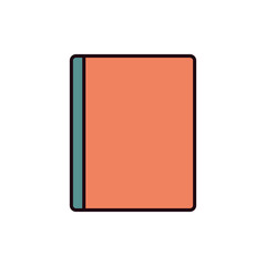 Minimalist Notebook Icon with Colorful Coral and Teal Cover for Stationery and Study Materials
